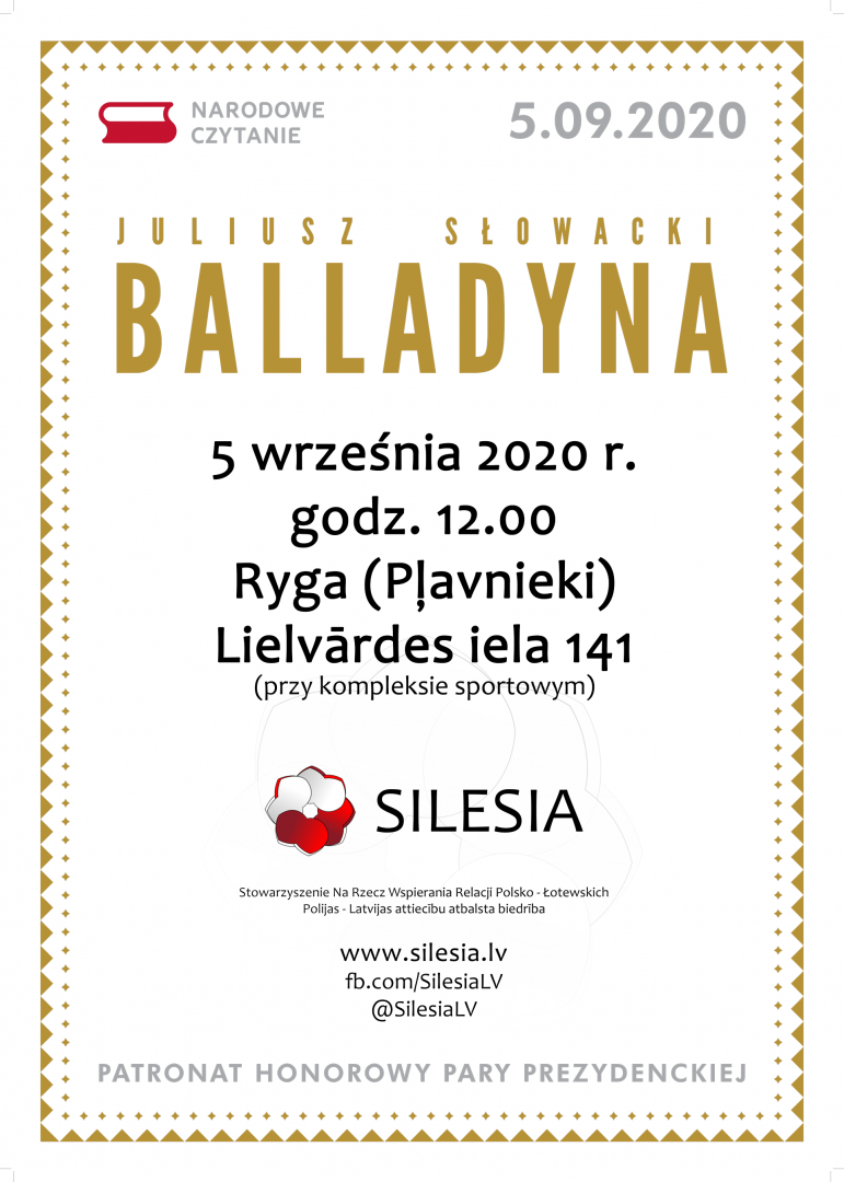 Narodowe Czytanie 2020 – Juliusz Słowacki „Balladyna”